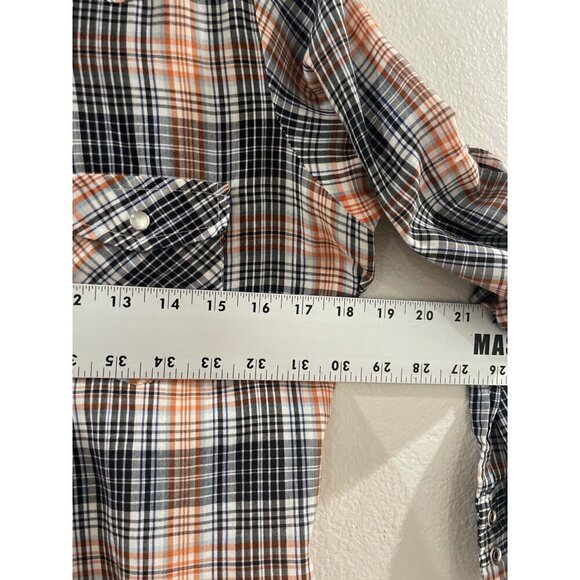 KMART WOMENS WESTERN VINTAGE BLOUSE LONG SLEEVE COLLAR PLAID - Picture 7 of 7